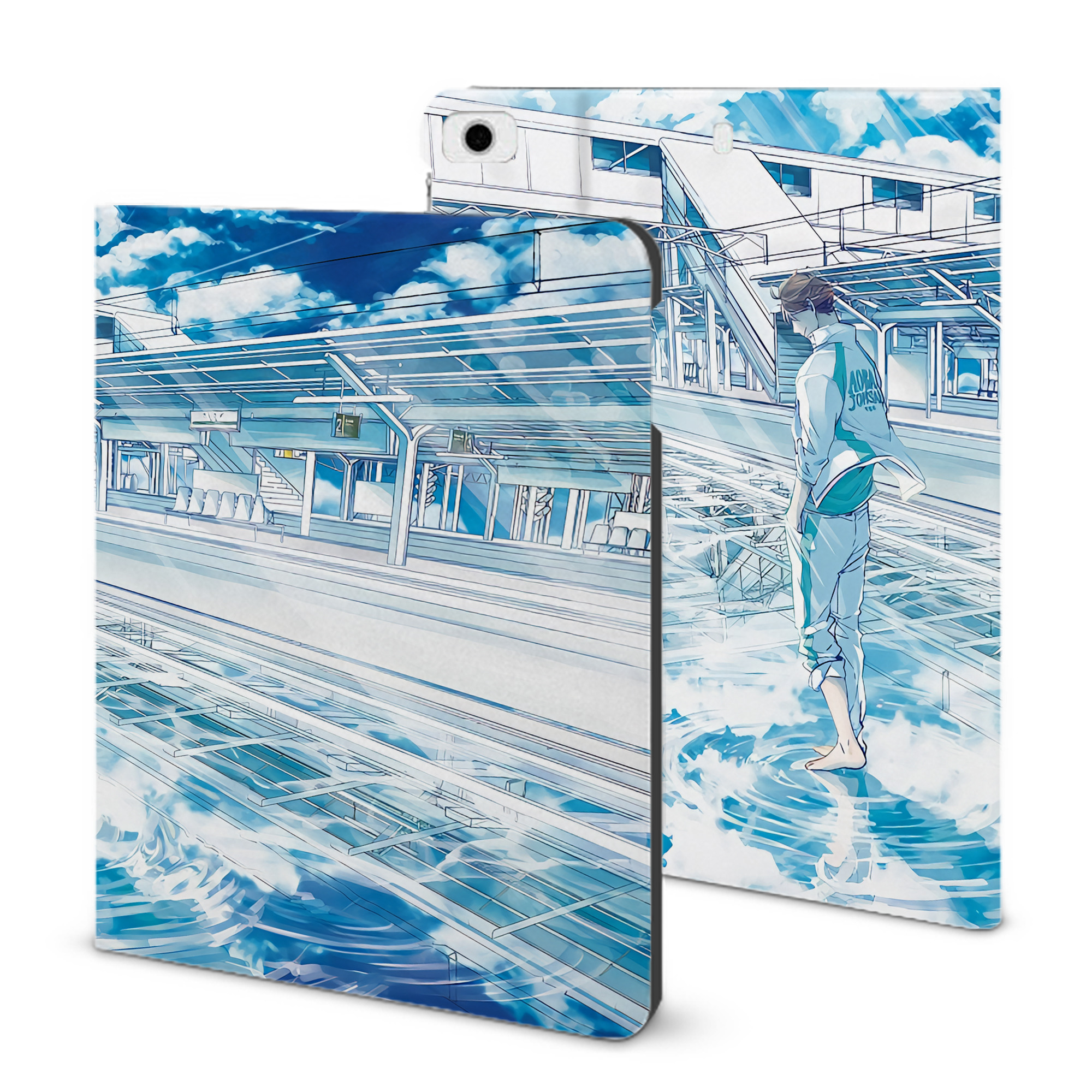 （画像用） ハイキュー!! Haikyu!! IPad ケース ブック型 PUレザー TPU 耐衝撃 軽量 薄型 ペン収納なし 全面保護 IPad 各モデル対応